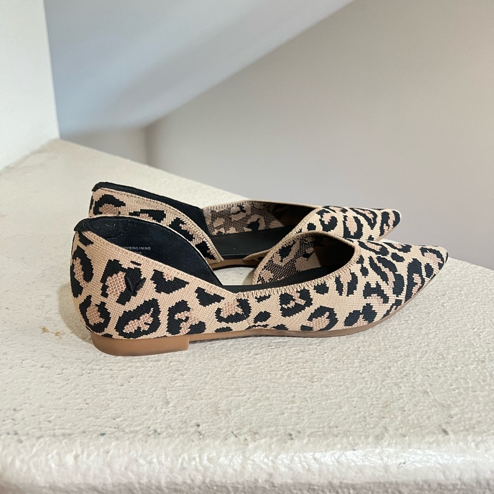Vivaia Melia Pointed Toe D'Orsay Flats Cheetah Animal Print Sustainable Size 6.5